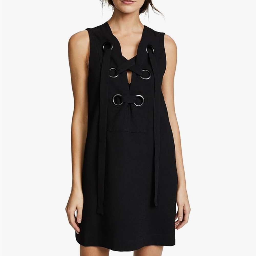 English Factory Women’s Lace Up Grommet Shift Mini Dress